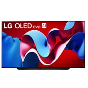 LG Телевизор Smart TV OLED evo AI C4 4K 83'' LG OLED83C4, Вид спереди на телевизор LG OLED evo, OLED C4, эмблему «OLED №1 в течение 11 лет» и logo программы webOS Re:New на экране, OLED83C4RLA, thumbnail 1