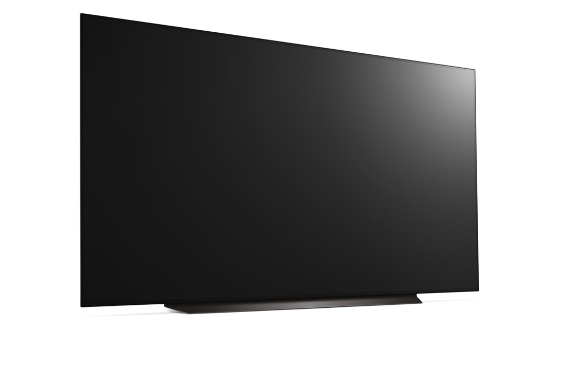 LG Телевизор Smart TV OLED evo AI C4 4K 83'' LG OLED83C4, Вид справа и сбоку под небольшим углом на телевизор LG OLED evo, OLED C4, OLED83C4RLA, thumbnail 6