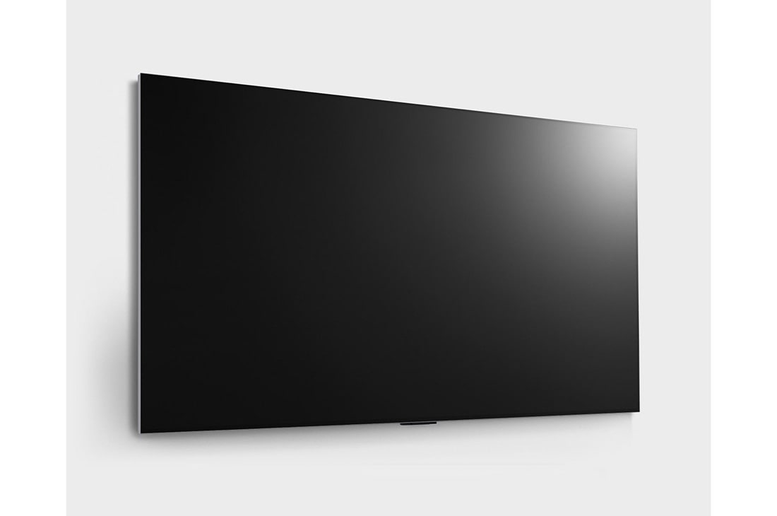 LG Телевизор Smart TV OLED evo AI G4 4K 55'' LG OLED55G4, Вид справа и сбоку на телевизор LG OLED evo, OLED G4, установленный на стене, OLED55G4RLA, thumbnail 5