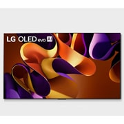 LG Телевизор Smart TV 97'' LG OLED evo AI G4 4K OLED97G4, Вид спереди на телевизор LG OLED evo, OLED G4, эмблему «OLED №1 в мире в течение 11 лет» и logo 5-летней гарантии на панель на экране, а также на расположенную ниже звуковую панель, OLED97G4RLA, thumbnail 1