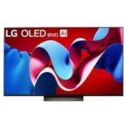 LG Телевизор Smart TV OLED evo AI C4 4K 77'' LG OLED77C4, Вид спереди на телевизор LG OLED evo, OLED C4, logo эмблемы «OLED №1 в мире в течение 11 лет» и logo программы webOS Re:New Program на экране, а также звуковую панель снизу, OLED77C4RLA, thumbnail 1