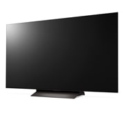 LG Телевизор Smart TV OLED evo AI C4 4K 77'' LG OLED77C4, Вид справа и сбоку под небольшим углом на телевизор, OLED77C4RLA, thumbnail 2