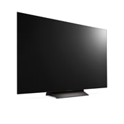 LG Телевизор Smart TV OLED evo AI C4 4K 55'' OLED55C4, Вид слева и сбоку под небольшим углом на телевизор, OLED55C4RLA, thumbnail 5