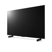 LG Телевизор Smart TV LG OLED evo AI C4 4K 42'' OLED42C4, Вид справа и сбоку под небольшим углом на телевизор, OLED42C4RLA, thumbnail 3