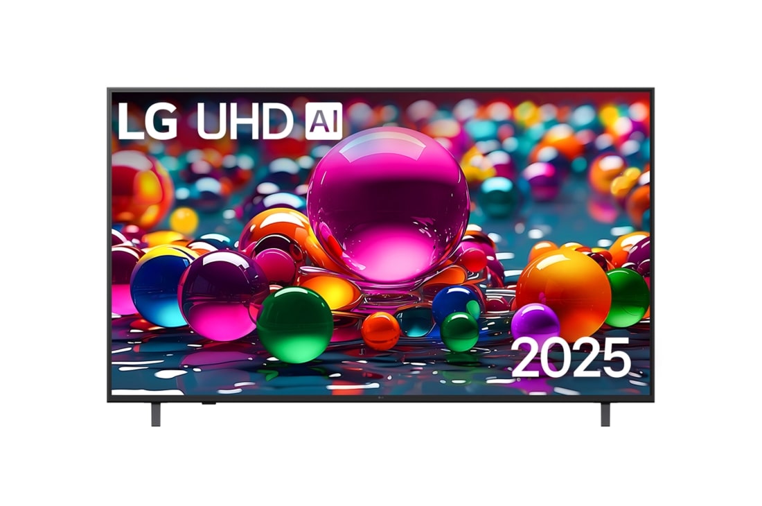LG 65-дюймовый телевизор Smart TV LG UHD AI UА75 4K 2025, front view, 65UA75009LA