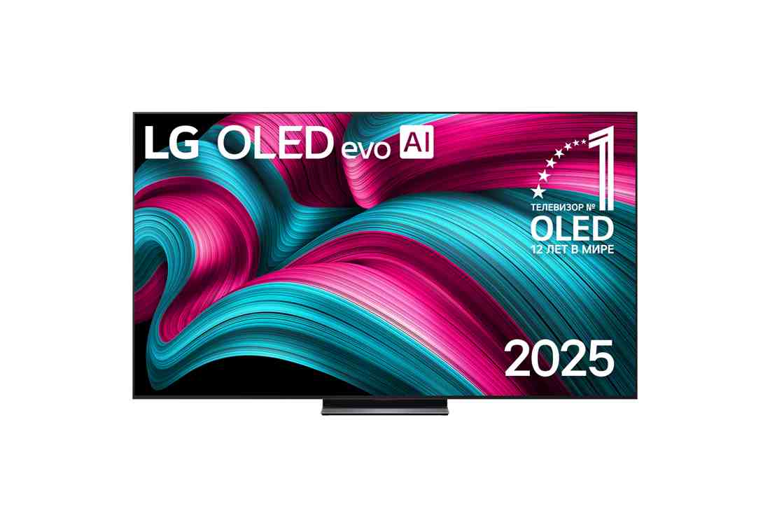LG 83-дюймовый телевизор Smart TV LG OLED evo AI C5 4K 2025 года, front view, OLED83C5RLA