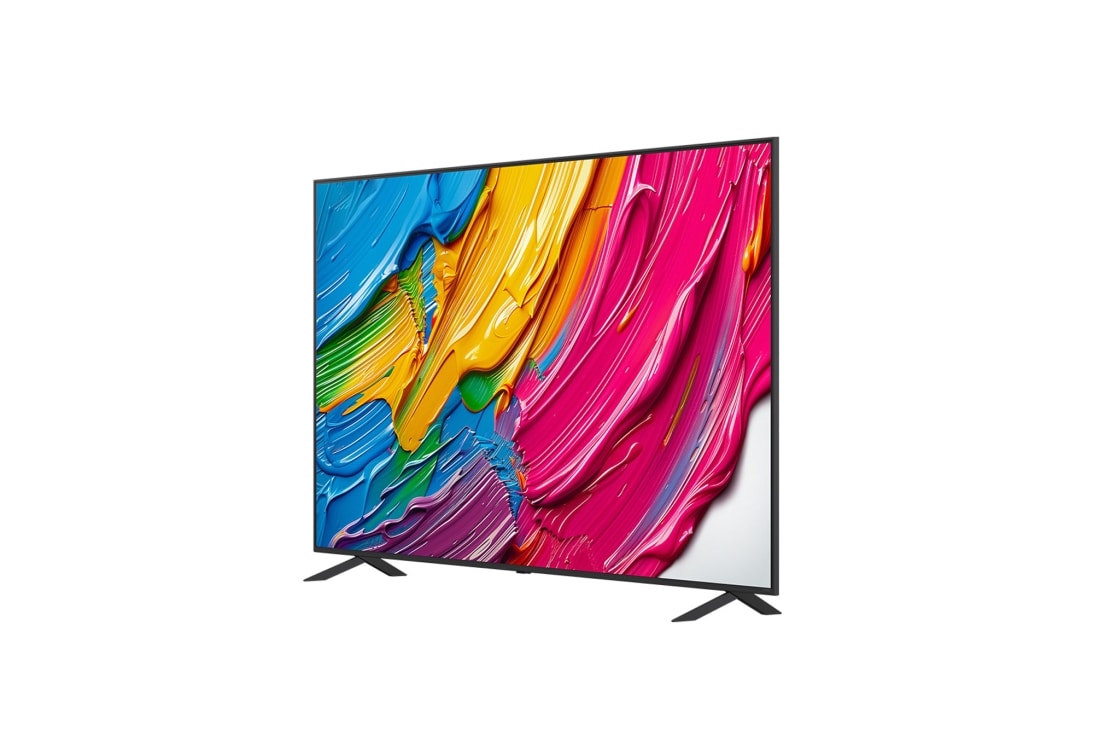 LG Телевизор LG 86QNED80A6A 86'' QNED AI 4K 2025, Вид слева и сбоку на телевизор LG QNED80 TV , 86QNED80A6A, thumbnail 4