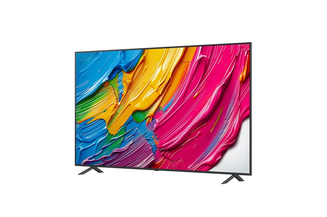 LG Телевизор LG 86QNED80A6A 86'' QNED AI 4K 2025, 		Передний и боковой вид на LG QNED AI QNED80 4K Телевизор Smart TV с отображением его размеров; длины, ширины, высоты и глубины. 		, 86QNED80A6A, thumbnail 5