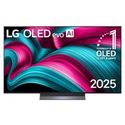 LG Телевизор LG OLED55C5RLA 55'' OLED C5 evo AI 4K 2025, Вид спереди на телевизор Smart TV LG OLED evo AI C5 4K. На экране показаны эмблема «12 лет №1 в мире среди OLED» и логотип LG OLED evo AI 2025., OLED55C5RLA, thumbnail 1