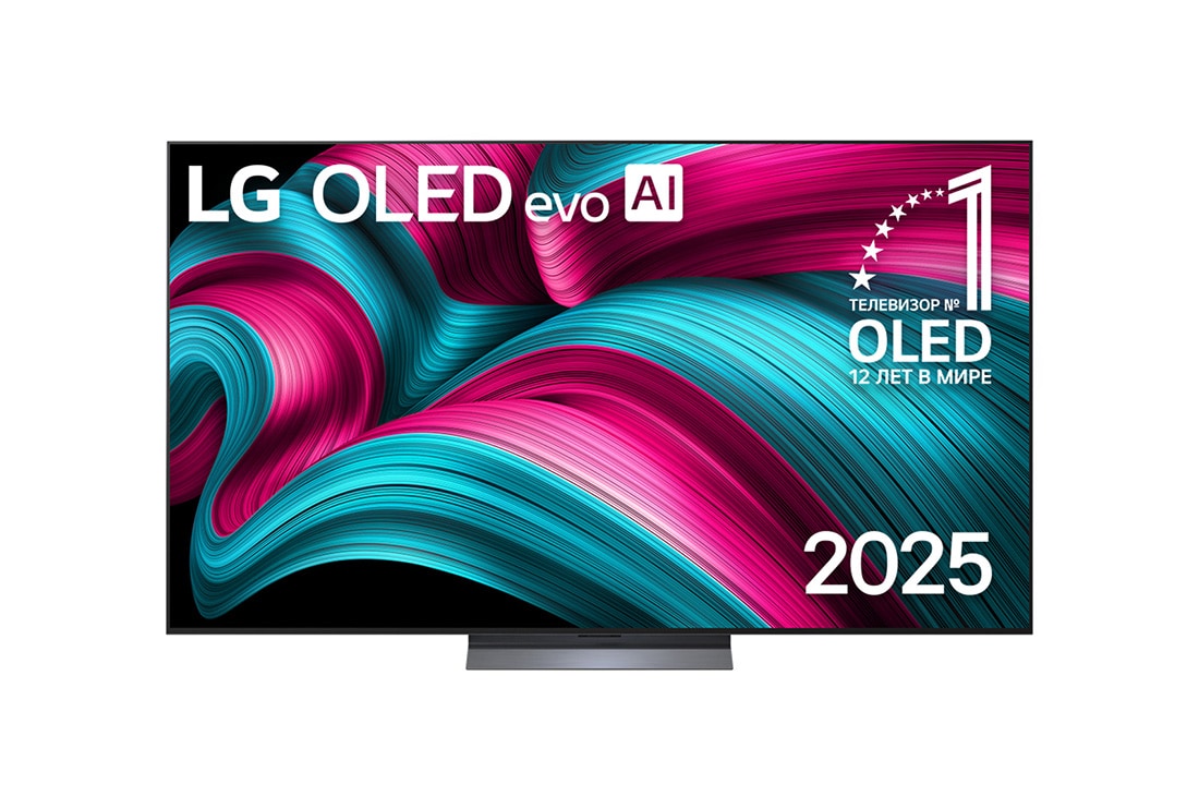 LG 77-дюймовый телевизор Smart TV LG OLED evo AI C5 4K 2025 года, front view, OLED77C5RLA