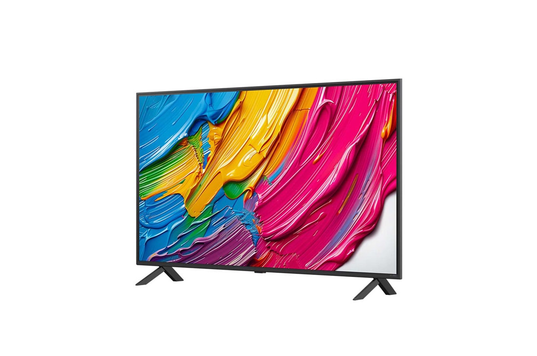 LG Телевизор LG 43QNED80A6A 43'' QNED AI 4K 2025, 		Передний и боковой вид на LG QNED AI QNED80 4K Телевизор Smart TV с отображением его размеров; длины, ширины, высоты и глубины. 		, 43QNED80A6A, thumbnail 5