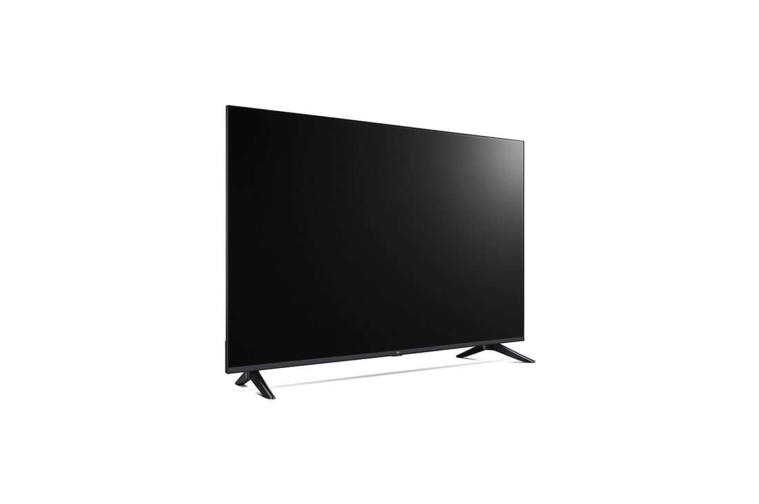 LG Телевизор LG 50UA73006LA 50'' UHD AI 4K 2025, Вид с поворота телевизора LG UHD UA73 слева с акцентом на вид рамки и черный экран., 50UA73006LA, thumbnail 11