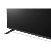 LG Телевизор LG 50UA73006LA 50'' UHD AI 4K 2025, Крупный план подставки телевизора LG UHD UA73. Видна подставка, угол телевизора с рамкой и черный экран., 50UA73006LA, thumbnail 13