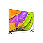 LG Телевизор LG 65QNED70A6A 65'' QNED AI 4K 2025, Вид с поворота телевизора LG QNED70 справа с акцентом на вид рамки. На скринфиле изображены яркие мазки краски., 65QNED70A6A, thumbnail 5