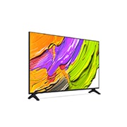 LG Телевизор LG 55QNED70A6A 55'' QNED AI 4K 2025, Вид с поворота телевизора LG QNED70 справа с акцентом на вид рамки. На скринфиле изображены яркие мазки краски., 55QNED70A6A, thumbnail 5