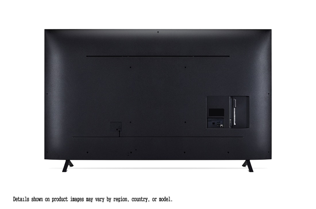 LG Телевизор LG 75QNED70A6A 75'' QNED AI 4K 2025, Фронтальный вид задней панели телевизора LG QNED70, видны разъемы на задней панели и подставка телевизора., 75QNED70A6A, thumbnail 3