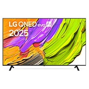 LG Телевизор LG 75QNED70A6A 75'' QNED AI 4K 2025, Фронтальный вид телевизора LG QNED70 с лого LG QNED Al в верхнем углу. На скринфиле изображены яркие мазки краски., 75QNED70A6A, thumbnail 1