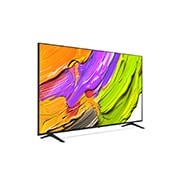 LG Телевизор LG 75QNED70A6A 75'' QNED AI 4K 2025, Вид с поворота телевизора LG QNED70 справа с акцентом на вид рамки. На скринфиле изображены яркие мазки краски., 75QNED70A6A, thumbnail 5