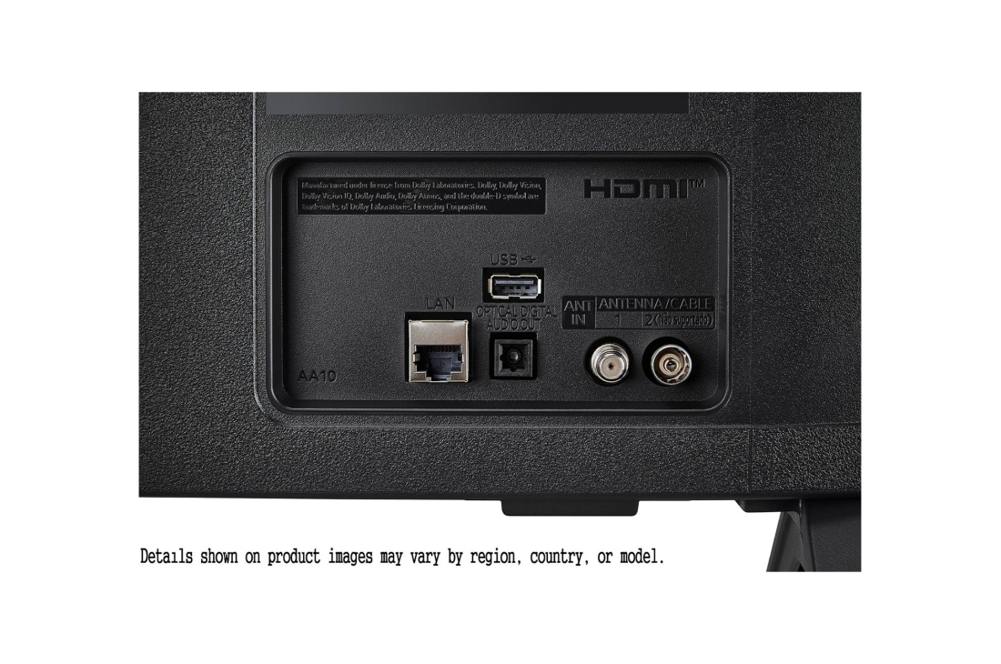 LG Телевизор LG 50QNED70A6A 50'' QNED AI 4K 2025, Крупный план разъемов на задней панели телевизора LG QNED70., 50QNED70A6A, thumbnail 11