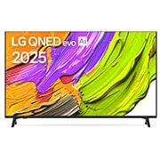 LG Телевизор LG 50QNED70A6A 50'' QNED AI 4K 2025, Фронтальный вид телевизора LG QNED70 с лого LG QNED Al в верхнем углу. На скринфиле изображены яркие мазки краски., 50QNED70A6A, thumbnail 1