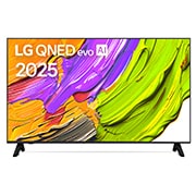 LG Телевизор LG 43QNED70A6A 43'' QNED AI 4K 2025, Фронтальный вид телевизора LG QNED70 с лого LG QNED Al в верхнем углу. На скринфиле изображены яркие мазки краски., 43QNED70A6A, thumbnail 1