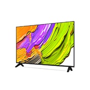 LG Телевизор LG 43QNED70A6A 43'' QNED AI 4K 2025, Вид телевизора LG QNED70 на поворот слева в три четверти фронтальный. На скринфиле изображены яркие мазки краски., 43QNED70A6A, thumbnail 7