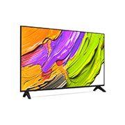 LG Телевизор LG 43QNED70A6A 43'' QNED AI 4K 2025, Вид телевизора LG QNED70 на поворот справа в три четверти фронтальный. На скринфиле изображены яркие мазки краски., 43QNED70A6A, thumbnail 4