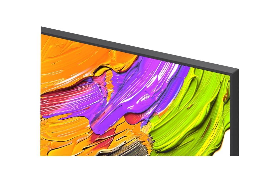 LG Телевизор LG 86QNED70A6A 86'' QNED AI 4K 2025, Крупный план рамки телевизора LG QNED70. Вид рамки сверху три четверти, видна сама рамка и ее угол., 86QNED70A6A, thumbnail 10
