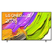 LG Телевизор LG 86QNED70A6A 86'' QNED AI 4K 2025, Фронтальный вид телевизора LG QNED70 с лого LG QNED Al в верхнем углу. На скринфиле изображены яркие мазки краски., 86QNED70A6A, thumbnail 1