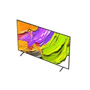 LG Телевизор LG 86QNED70A6A 86'' QNED AI 4K 2025, Вид телевизора LG QNED70 сверху три четверти. На скринфиле изображены яркие мазки краски., 86QNED70A6A, thumbnail 9