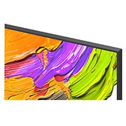 LG Телевизор LG 86QNED70A6A 86'' QNED AI 4K 2025, Крупный план рамки телевизора LG QNED70. Вид рамки сверху три четверти, видна сама рамка и ее угол., 86QNED70A6A, thumbnail 10