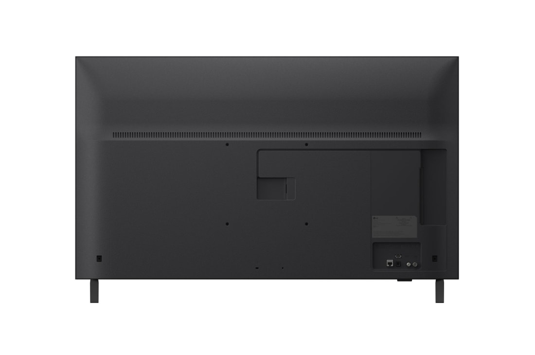 LG Телевизор LG 43UA74006LB 43'' UHD AI 4K 2025, Фронтальный вид задней панели телевизора LG UHD UA74, видны разъемы на задней панели и подставка телевизора., 43UA74006LB, thumbnail 11