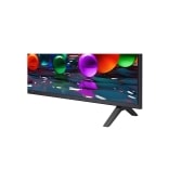 LG Телевизор LG 50UA74006LB 50'' UHD AI 4K 2025, Крупный план подставки телевизора LG UHD UA74. Видна подставка, угол телевизора с рамкой и скринфил со стеклянными сферами. , 50UA74006LB, thumbnail 8