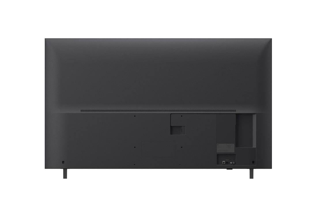 LG Телевизор LG 65UA74006LB 65'' UHD AI 4K 2025, Фронтальный вид задней панели телевизора LG UHD UA74, видны разъемы на задней панели и подставка телевизора., 65UA74006LB, thumbnail 11