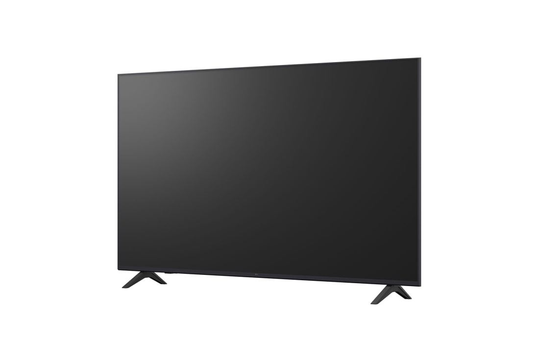 LG Телевизор LG 65UA74006LB 65'' UHD AI 4K 2025, Вид телевизора LG UHD UA74 на поворот справа в три четверти фронтальный с черным экраном., 65UA74006LB, thumbnail 15