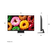 LG 27-дюймовый телевизор LG Смарт ТВ ИИ LB70 FHD 2026, Телевизор LG SMART TV AI LB70, показанный спереди и сбоку, представляет собой 27-дюймовый дисплей с шириной экрана 612 мм, высота экрана 361 мм, высота с подставкой 406 мм, глубина 41 мм, основание подставки 154 на 161&nbsp;мм., 27LB70006LA, thumbnail 3