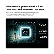 LG 77-дюймовый телевизор Смарт ТВ LG OLED AI B6 4K 2026, ИИ Процессор alpha 8 4K Gen3 в LG OLED AI B6 светится голубым светом на печатной плате, подчеркивая производительность обработки ИИ: NPU до 5,0 раз быстрее, процессор на 10% быстрее, а объем памяти на 20% больше., OLED77B6RLA, thumbnail 5