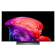LG 48-дюймовый телевизор Смарт ТВ LG OLED AI C6 4K 2026, Фронтальный вид телевизора LG OLED evo AI C6, выпущенного в 2026&nbsp;году, отображает многослойные разноцветные формы, демонстрируя технологии Perfect Black и Perfect Color, а также значок «OLED TV №&nbsp;1 в мире уже 13&nbsp;лет»., OLED48C6DLA, thumbnail 2
