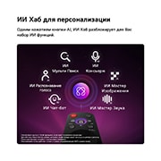 LG 115-дюймовый умный телевизор LG QNED evo AI Mini LED QNED93 4K 2026, LG QNED evo AI QNED90 Mini LED оснащен ИИ-хабом для персонализации, со значком ИИ над пультом дистанционного управления, окруженным надписями: поиск с несколькими ИИ, ИИ-консьерж, ИИ-распознавание голоса с «Моей страницей», ИИ-чат-бот, ИИ-мастер настройки изображения и ИИ-мастер настройки звука., 115QNED93B6, thumbnail 11