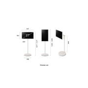 LG 27'' портативный сенсорный телевизор LG StanbyME 2, Длина, ширина, высота и глубина LG StanbyME 2 и стойки., 27LX6TDGA, thumbnail 12