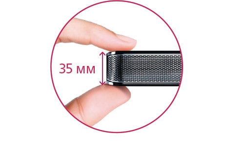 Ультракомпактный дизайн (высота 35 мм!)