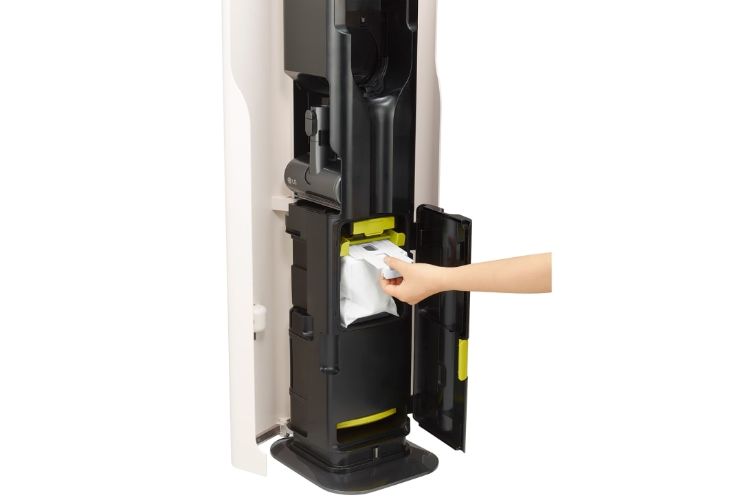 LG Пылесос вертикальный беспроводной LG A9T-ULTRA2 | Kompressor, Вид спереди на Башню «Все в одном» со снятой палкой., A9T-ULTRA2, thumbnail 15