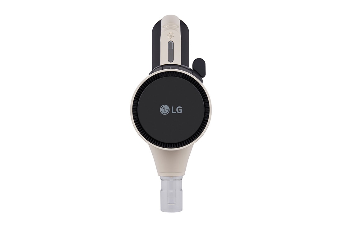 LG Пылесос вертикальный беспроводной LG A9X-PET | Насадка для шерсти животных | Мощность 220 Вт, Бежевый вертикальный беспроводной пылесос LG A9X-PET, корпус без трубки и насадки вид сверху, A9X-PET, thumbnail 11