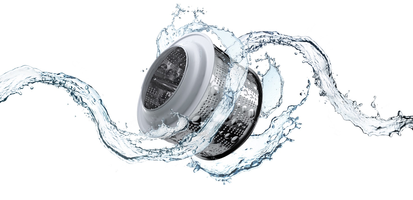 Барабан стиральной машины LG омывается водой 