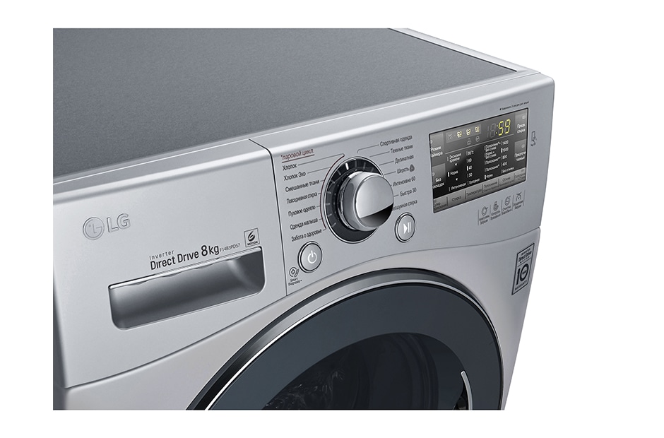 LG Узкая стиральная машина LG с прямым приводом, технологией ''6 движений заботы'' и функцией пара True Steam, F14B3PDS7, thumbnail 7