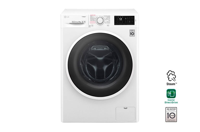 LG Стиральная машина LG F4J6VS0W с паром, 9 кг, F4J6VS0W, thumbnail 1