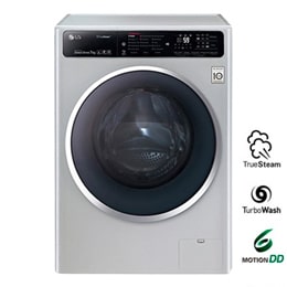 Узкая стиральная машина с функцией пара TrueSteam, технологией быстрой стирки TurboWash, с Wi-Fi и управлением через смартфон с приложением LG ThinQ2