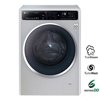Узкая стиральная машина с функцией пара TrueSteam, технологией быстрой стирки TurboWash, с Wi-Fi и управлением через смартфон с приложением LG ThinQ1