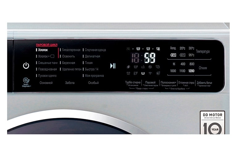 LG Узкая стиральная машина с функцией пара TrueSteam, технологией быстрой стирки TurboWash, с Wi-Fi и управлением через смартфон с приложением LG ThinQ, F2H7HS2L, thumbnail 10