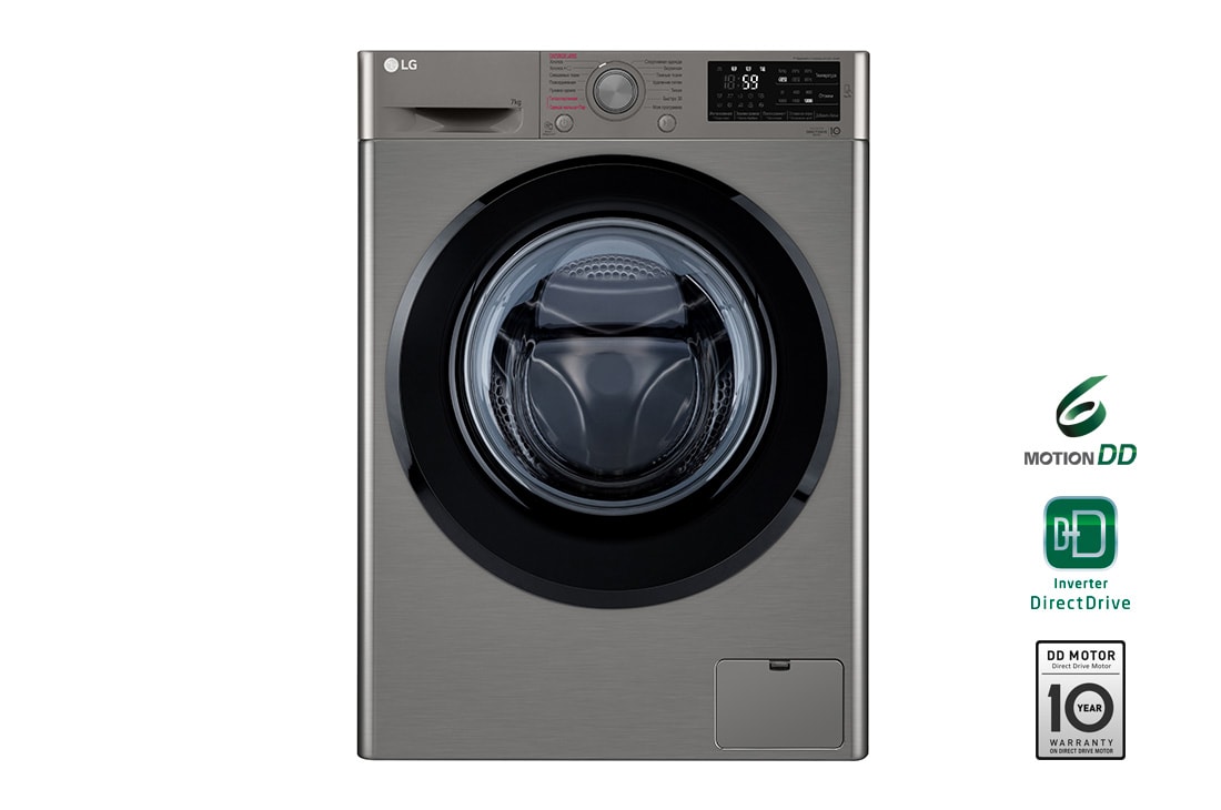 LG Узкая стиральная машина LG F2J5HS6S, функция пара Steam, 7кг, F2J5HS6S